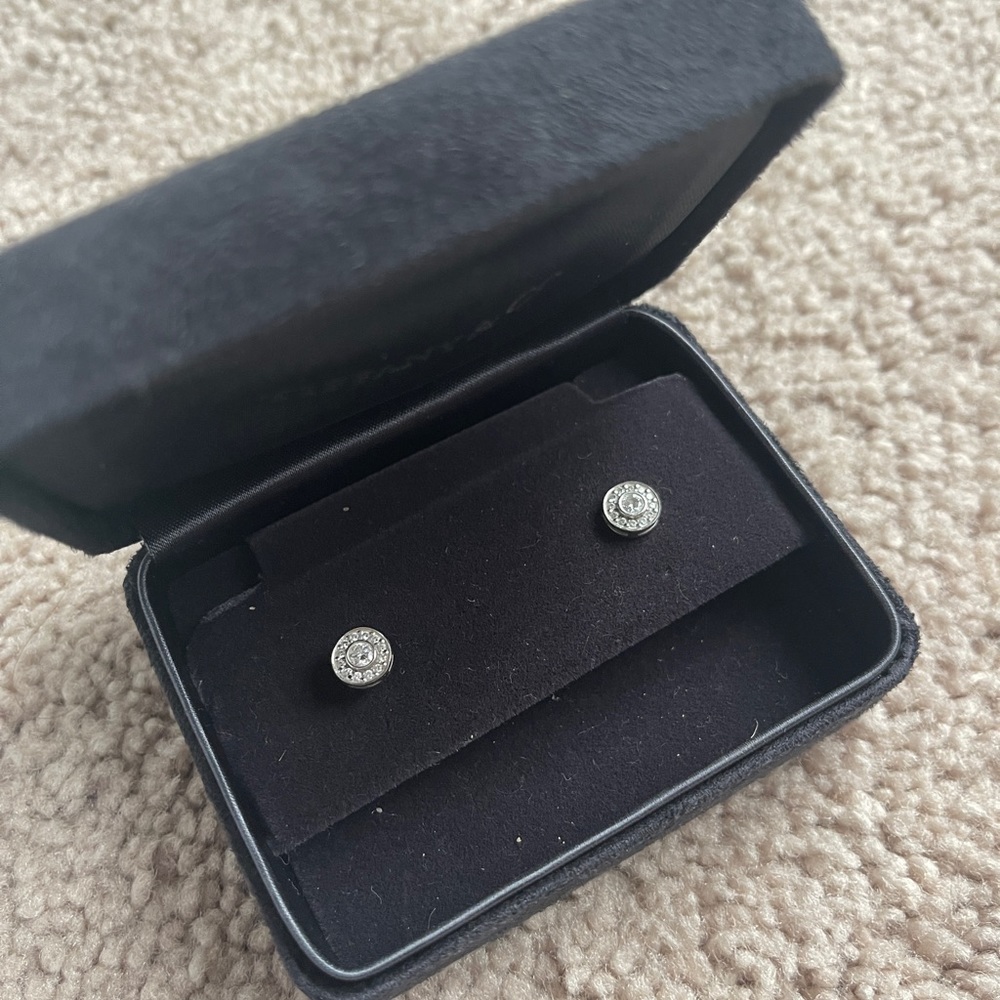 Tiffany Circlet earrings with diamonds in platinum, mini.